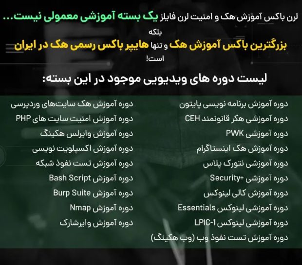 List of tutorials available in Lernebox Hack Training