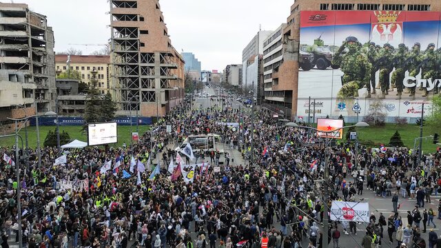 The protest march of thousands against Trump's bridegroom project in Serbia