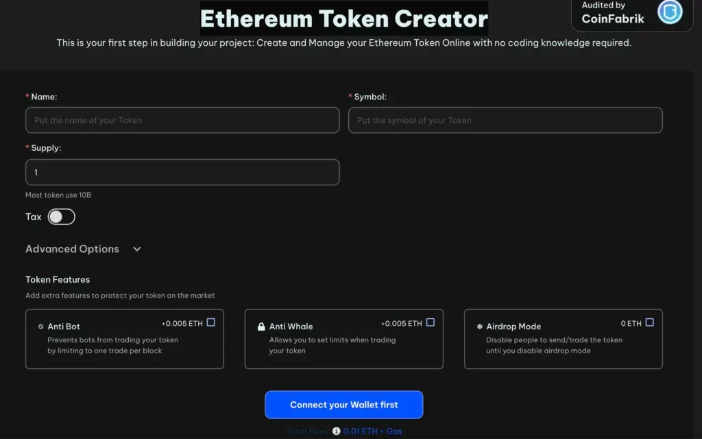   Ethereum Token Creator Tools to Made Token ERC20 Ethereum