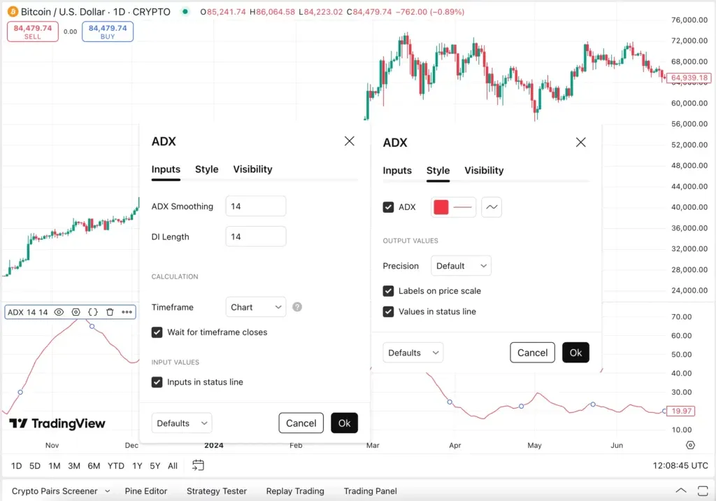 ADX indicator training; How to use the mean directional index in the trading? Change the ADX indicator settings in trading View