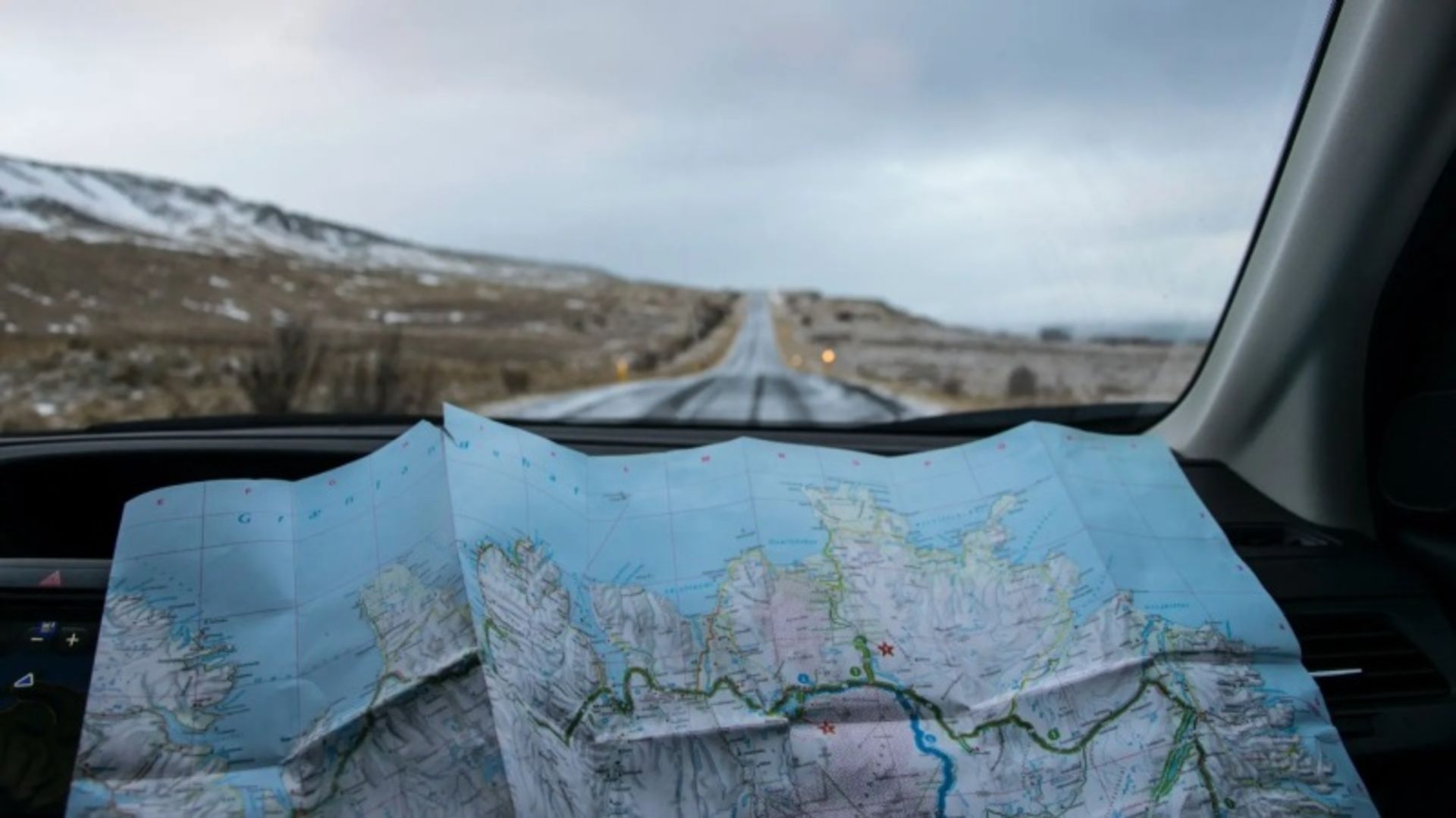 Paper Map on Road Travel