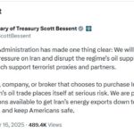 US Treasury Secretary of State against Iran