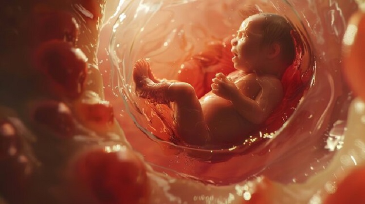 What causes the water to increase the water around the fetus