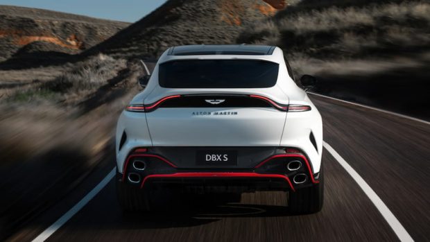 The rear view of Aston Martin DBX S