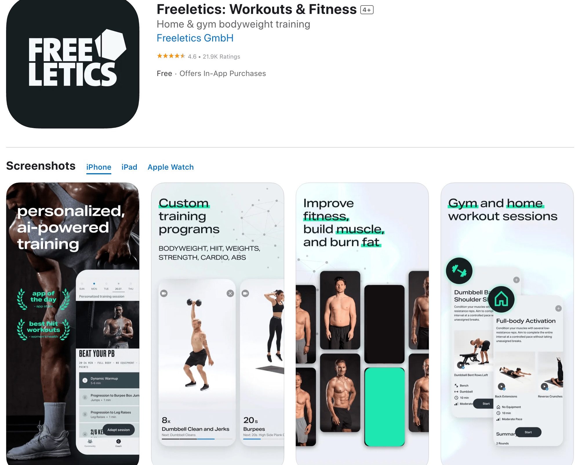 Freitix program for bodybuilding