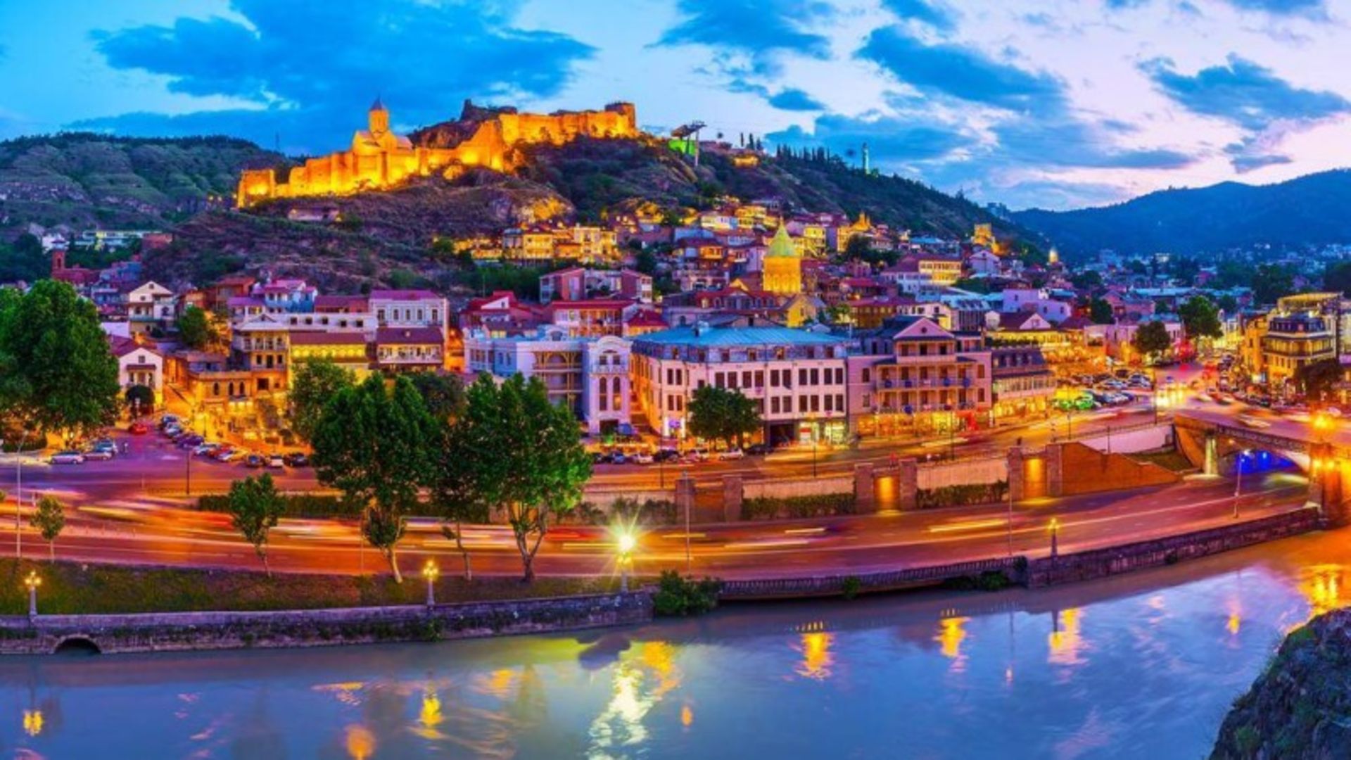 Tbilisi Georgia at night