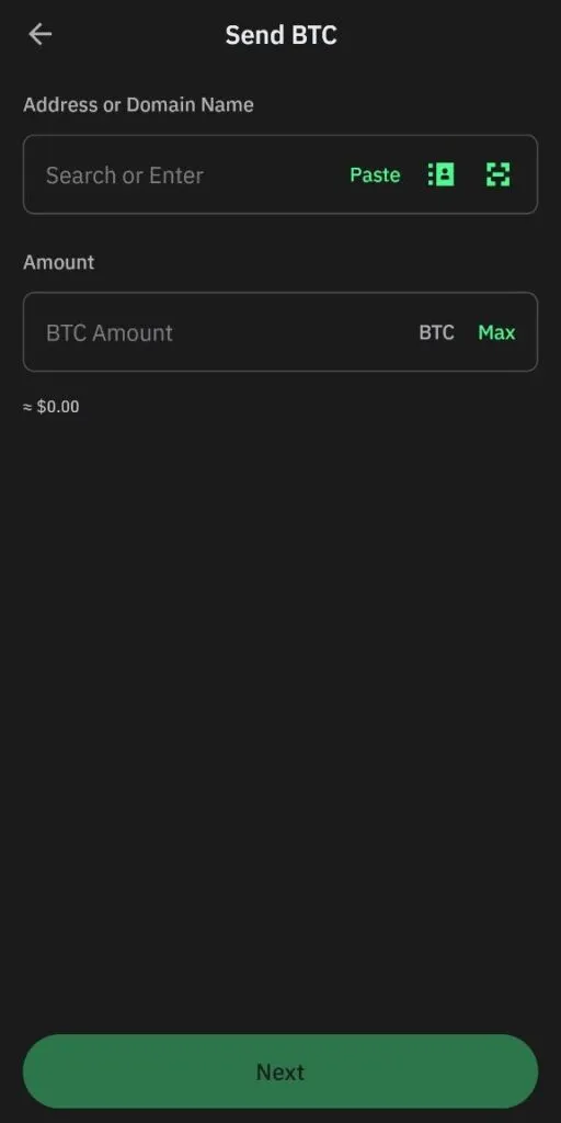 Send bitcoin in Walt Trust