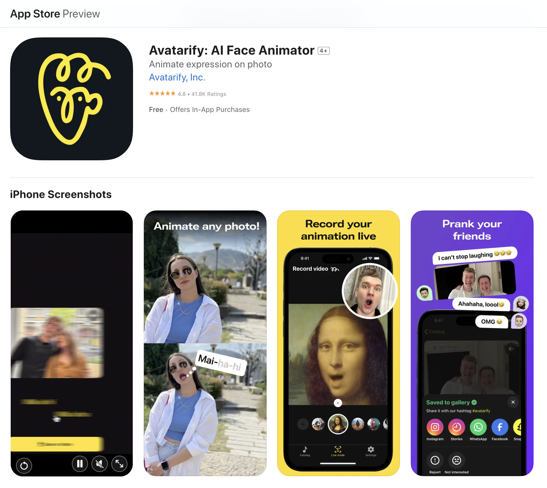 Face -to -face change app with artificial ielligence