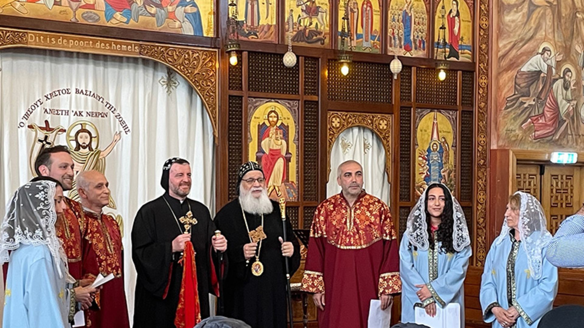 Christian priests in a church in Armenia