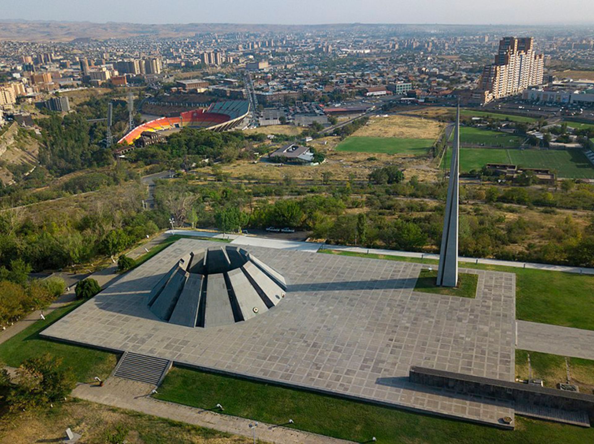 Aerial image of Armenian genocide memorial