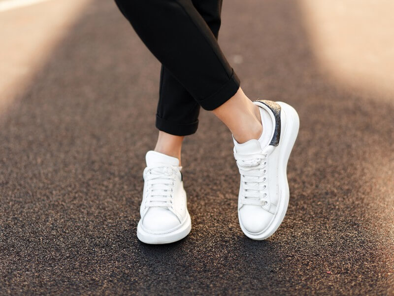 White leather shoes