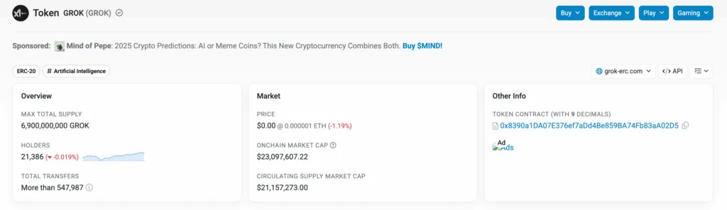 What is a Grok currency? Iroduction to Mim Kevin Grook Grok-Orc token Info in Ether Scan
