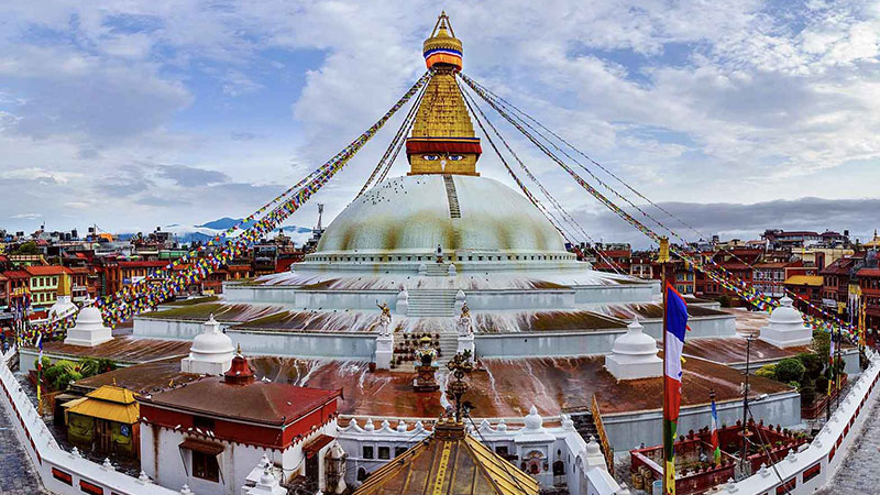 Stupa Buddhist / Booddhanath Stupa of the most importa Kathmando temples