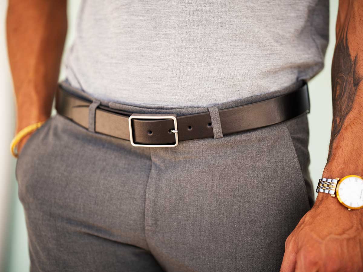 Men's leather belt