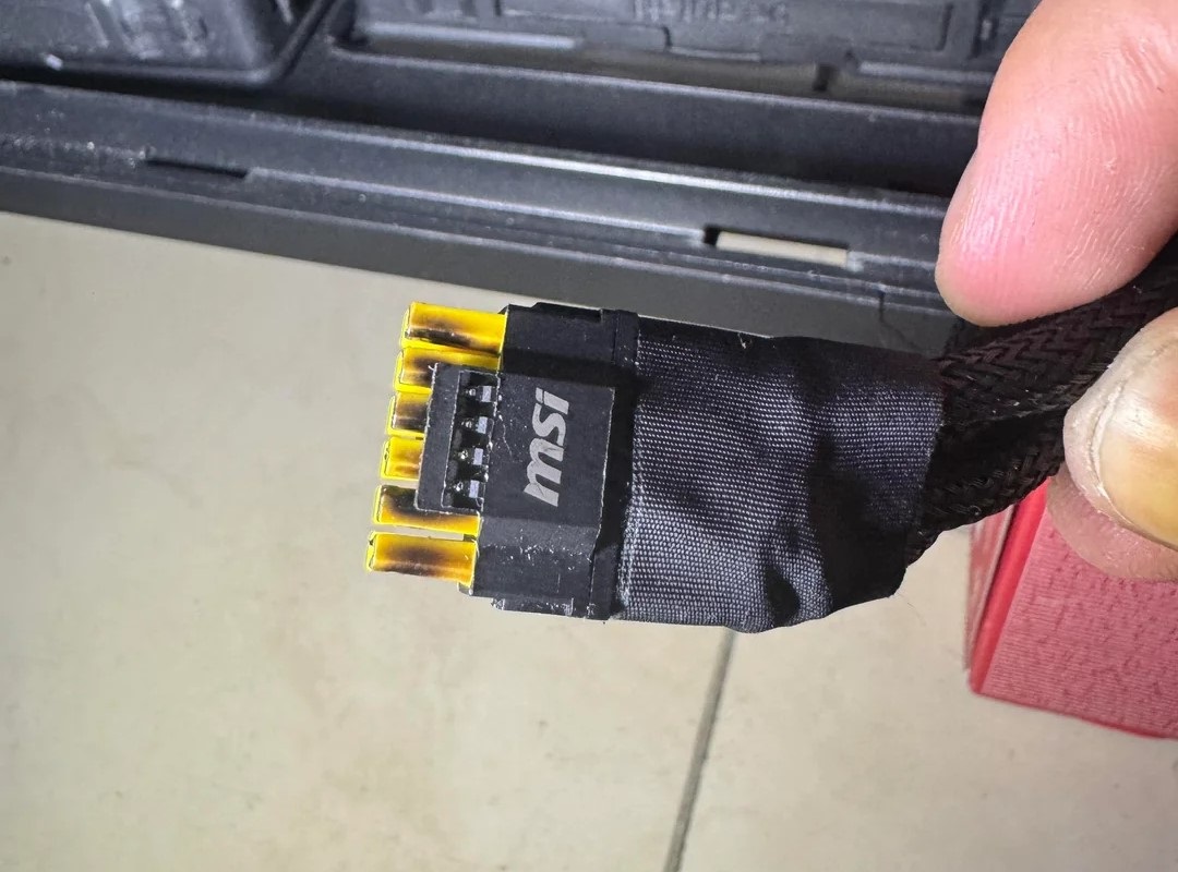 The MSI connector was burned on the GeForce RTX 5090 graphics card
