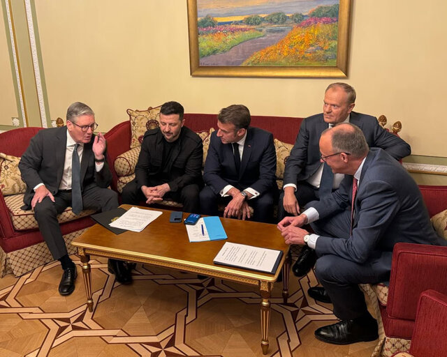 European leaders' suggestion for a 6 -day -old ceasefire in Ukraine