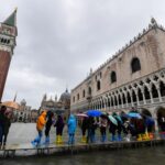 Tourists in the city of Venice