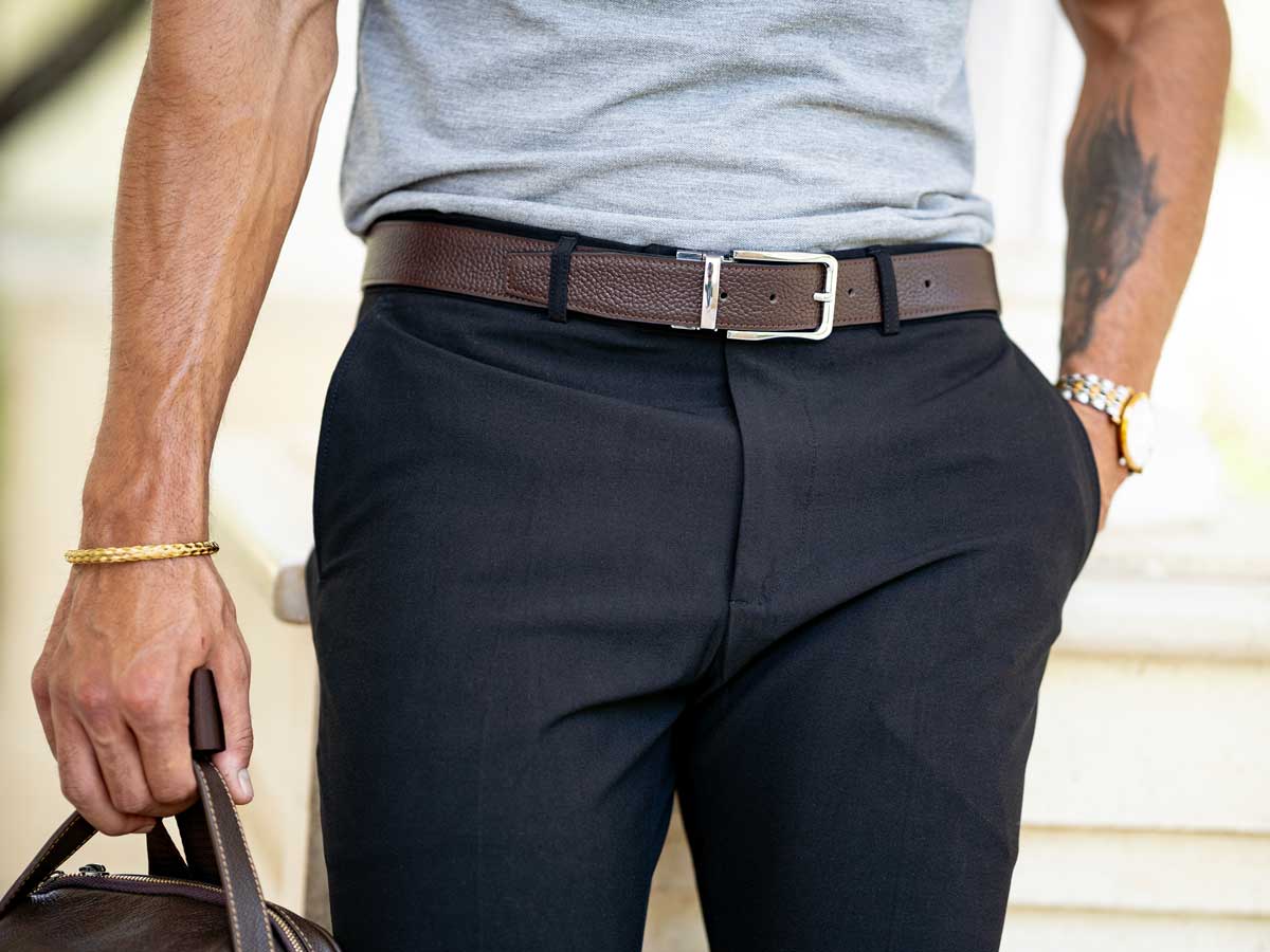 Men's leather belt