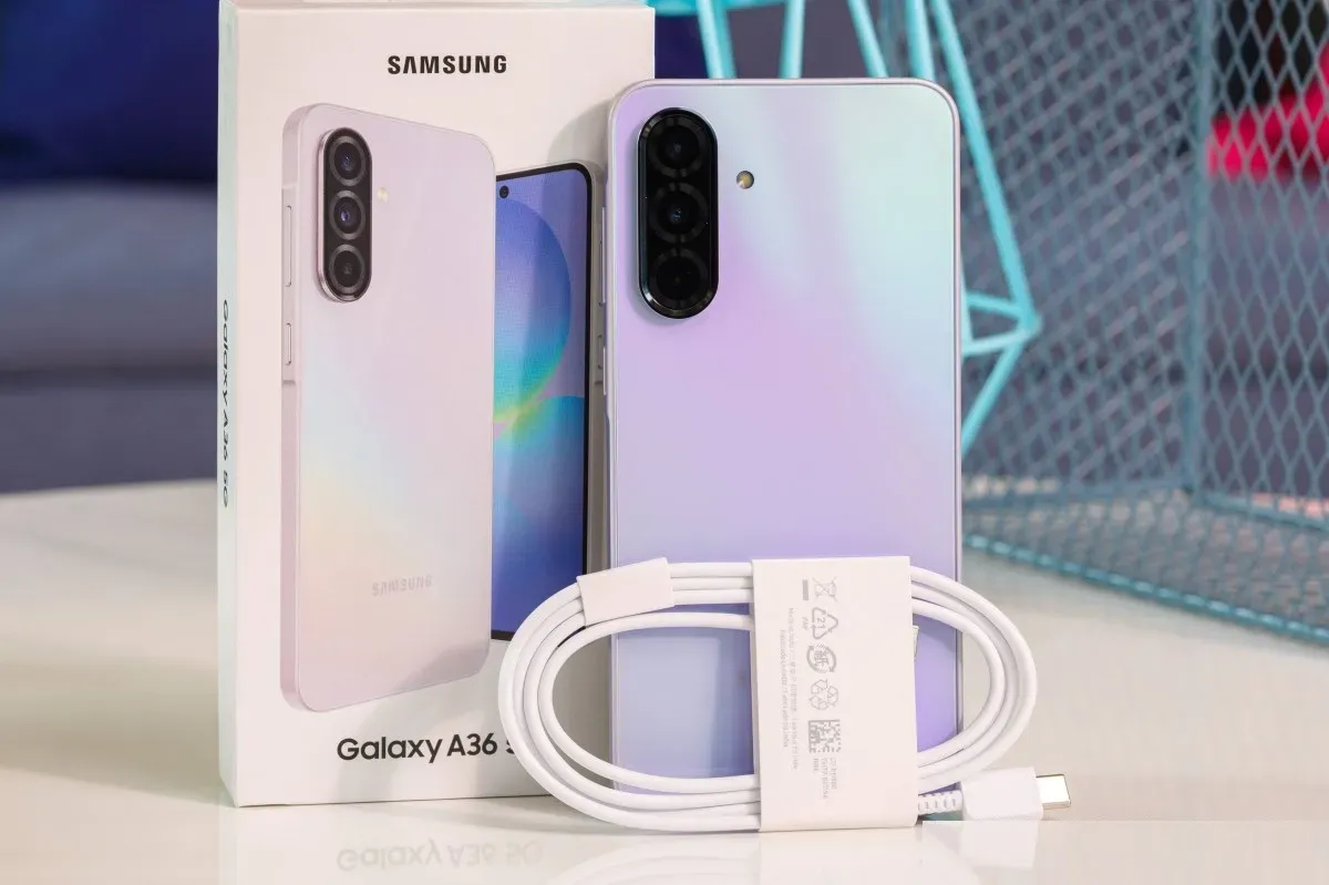 Inside the packaging of the Galaxy A36