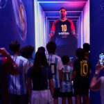 The presence of people in front of Messi's image at the Messi Exhibition Exhibition