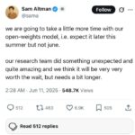 Post Altman's Post on X -Social Network