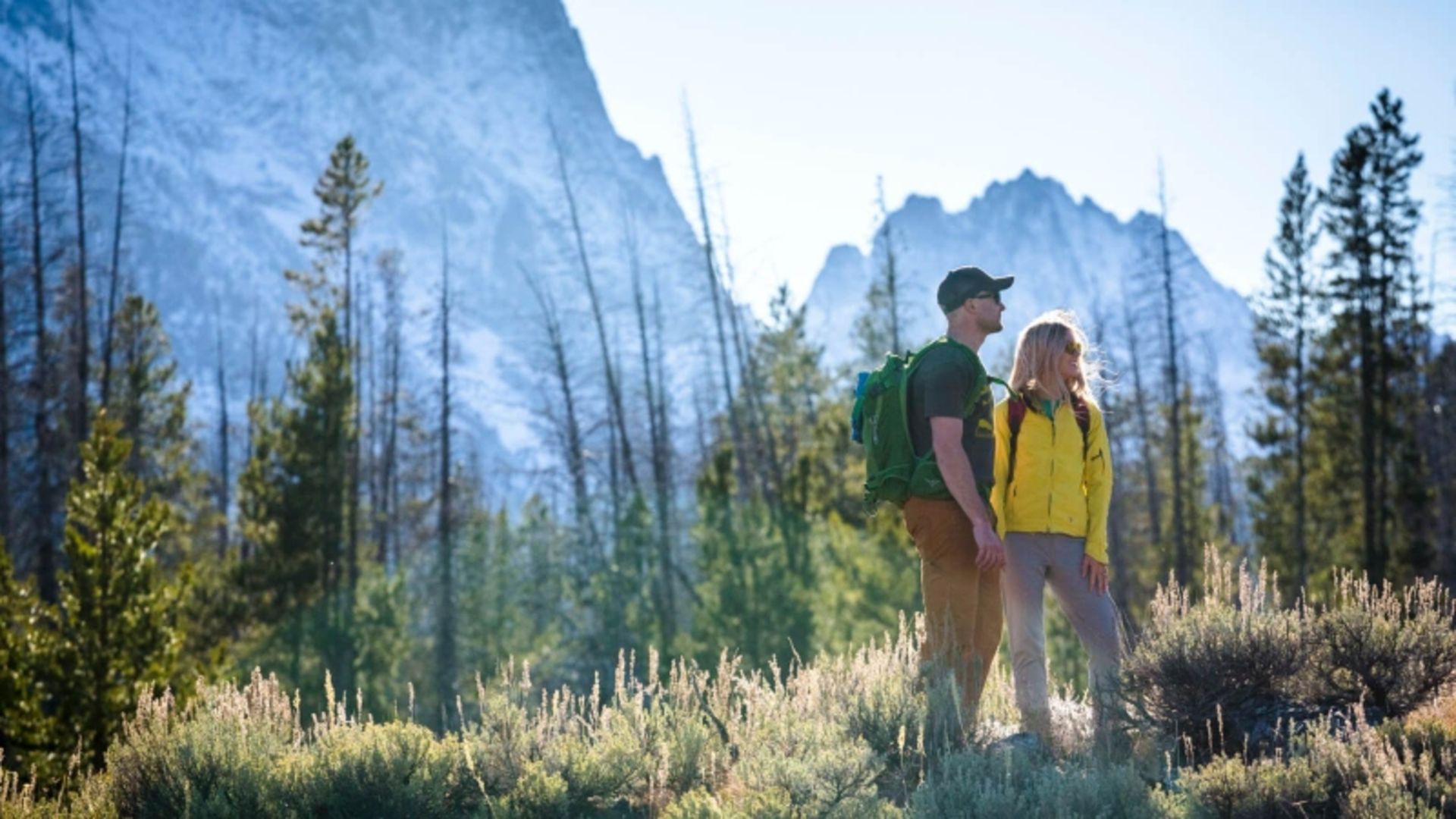 Two tourists in nature