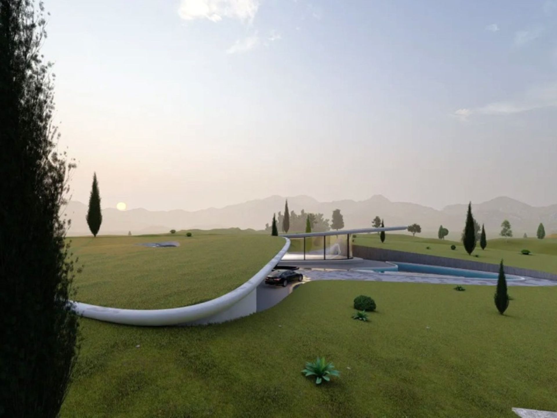 A house with a green roof in Noshahr