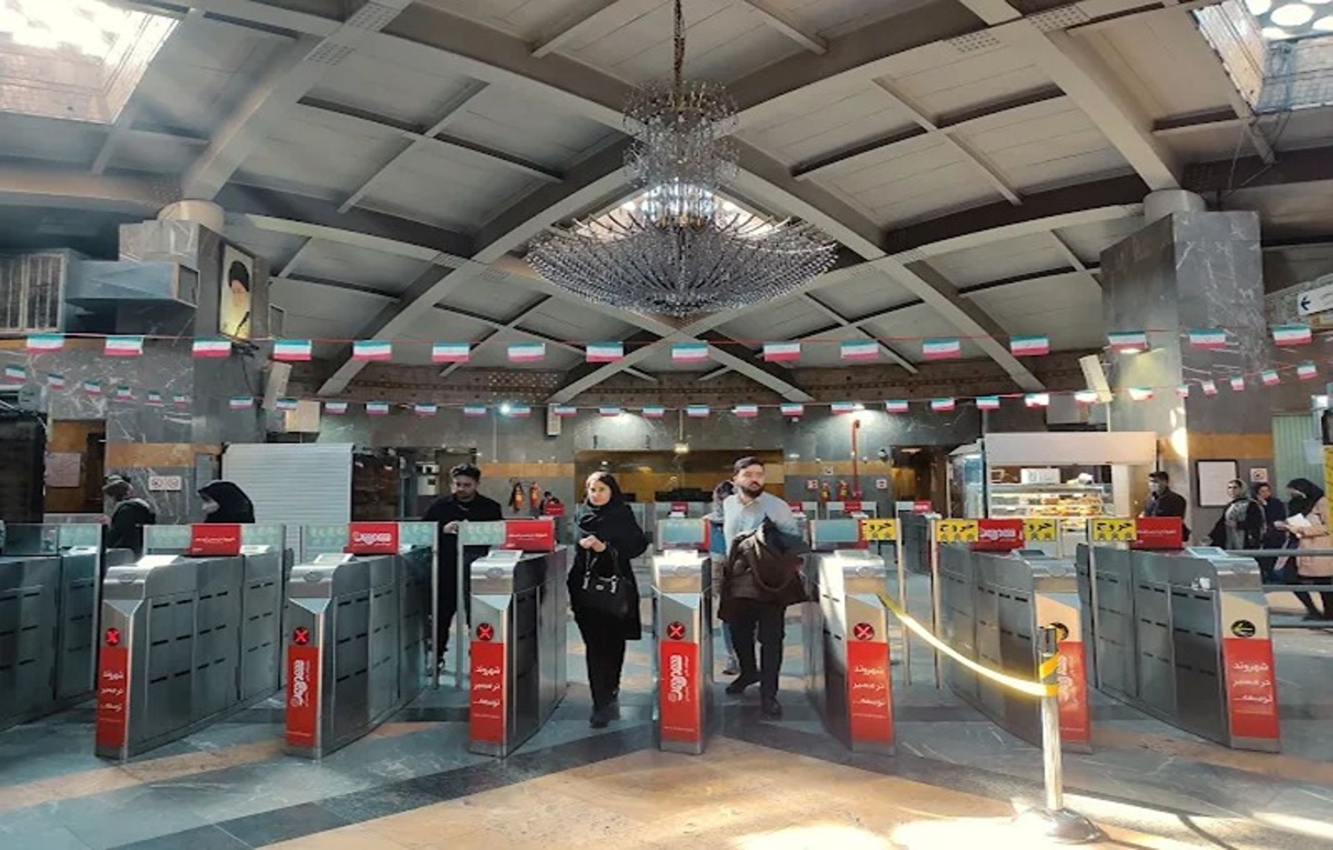 Gate ery and exit of the Revolutionary Metro Station