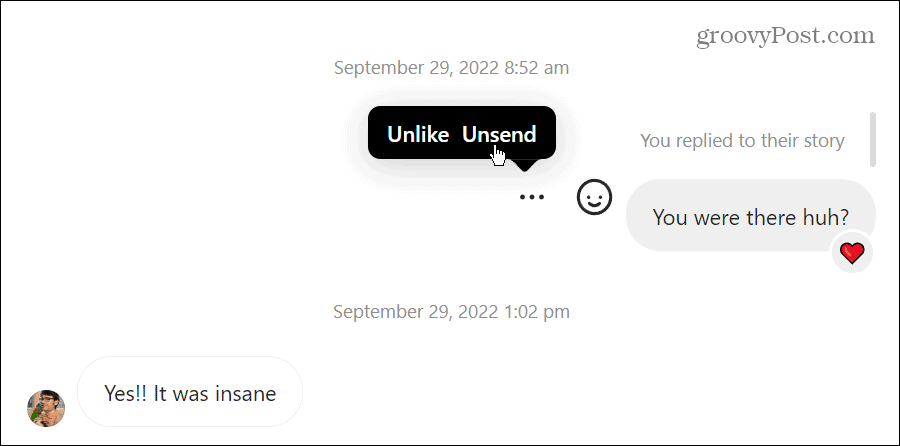Delete Instagram Direct for the opposite side