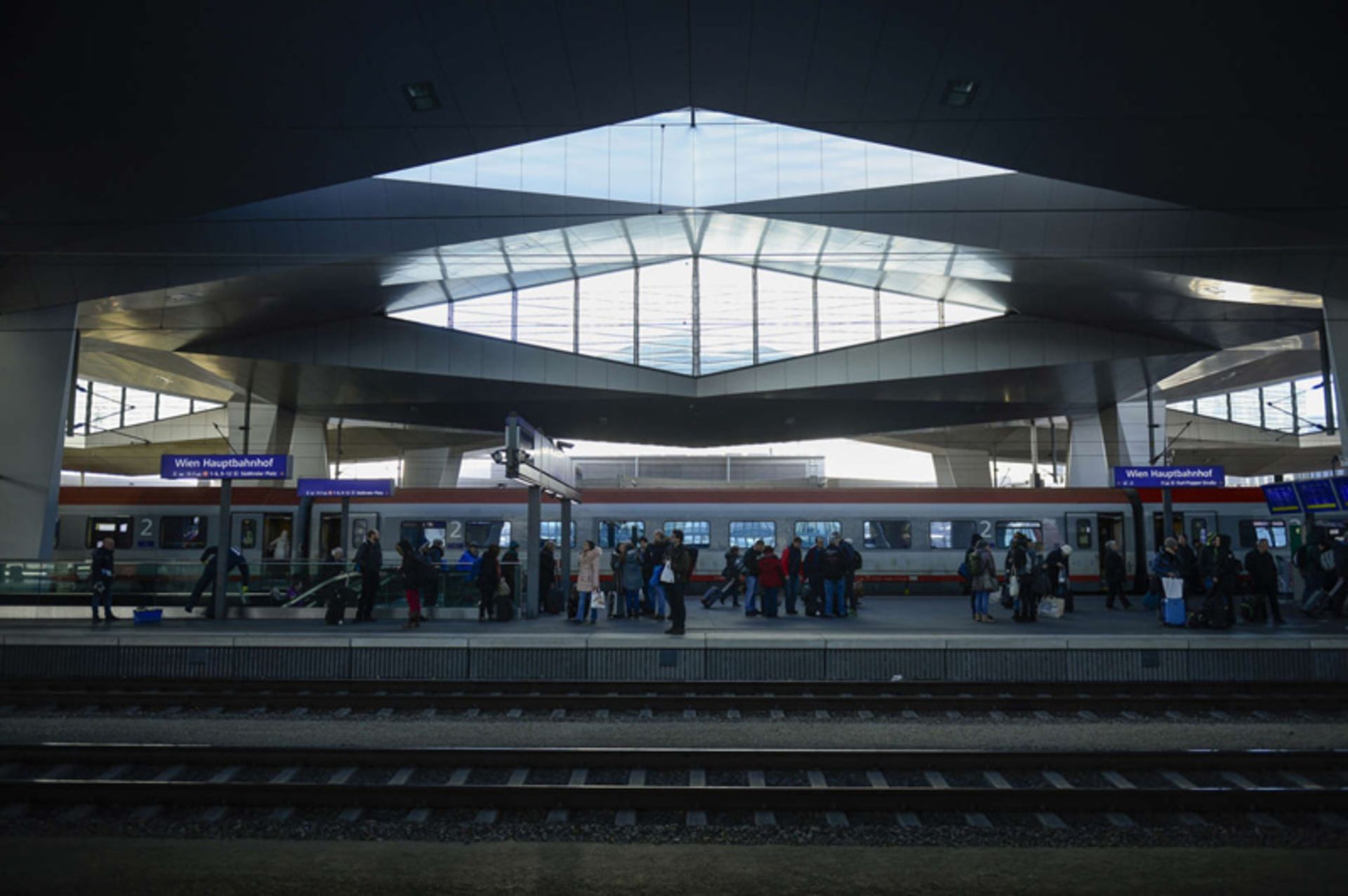 People in the queue waiting at the Vienna Ceral Station