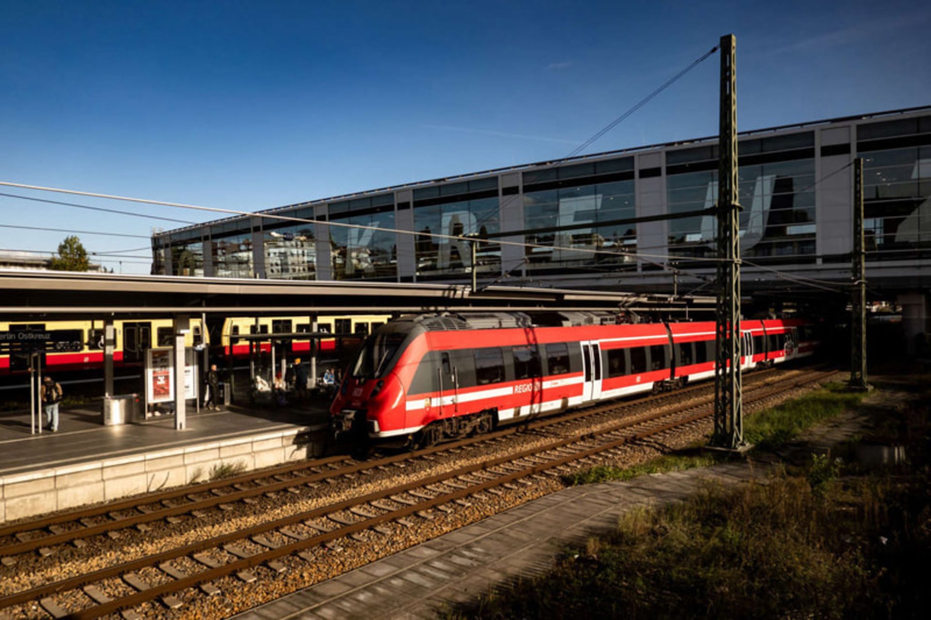Red Train at Berlin Eastern Iersection Station