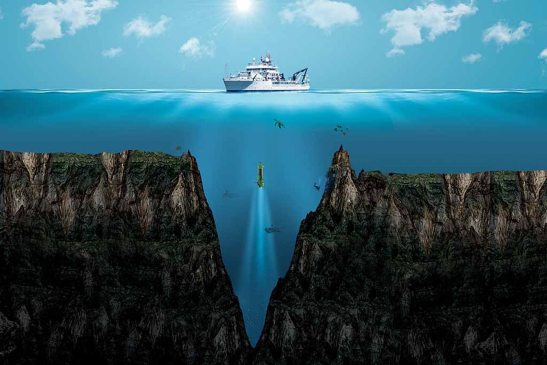 Mariana's pit in the Pacific Ocean