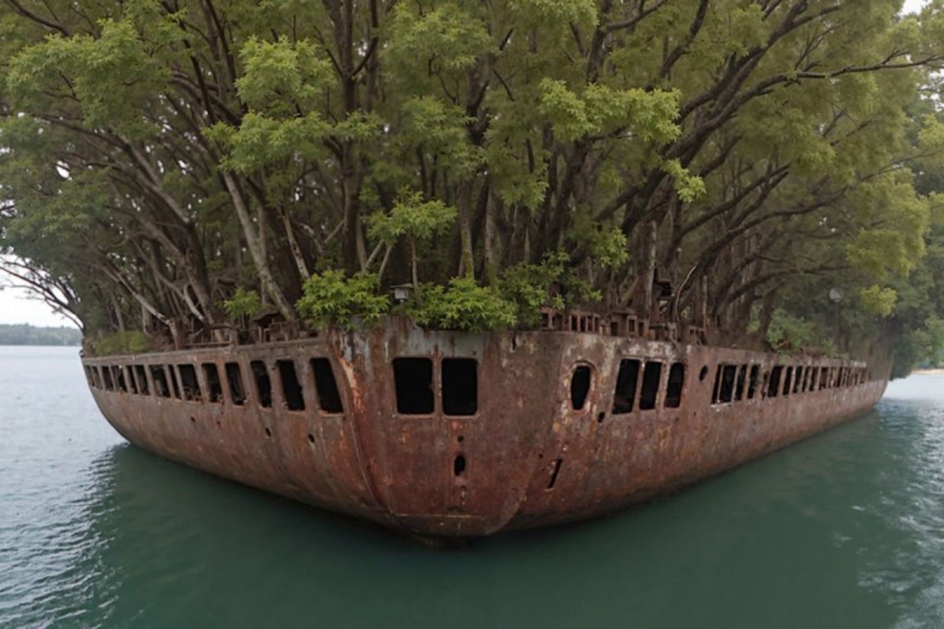 Trees on the sinking ship SS Erfield