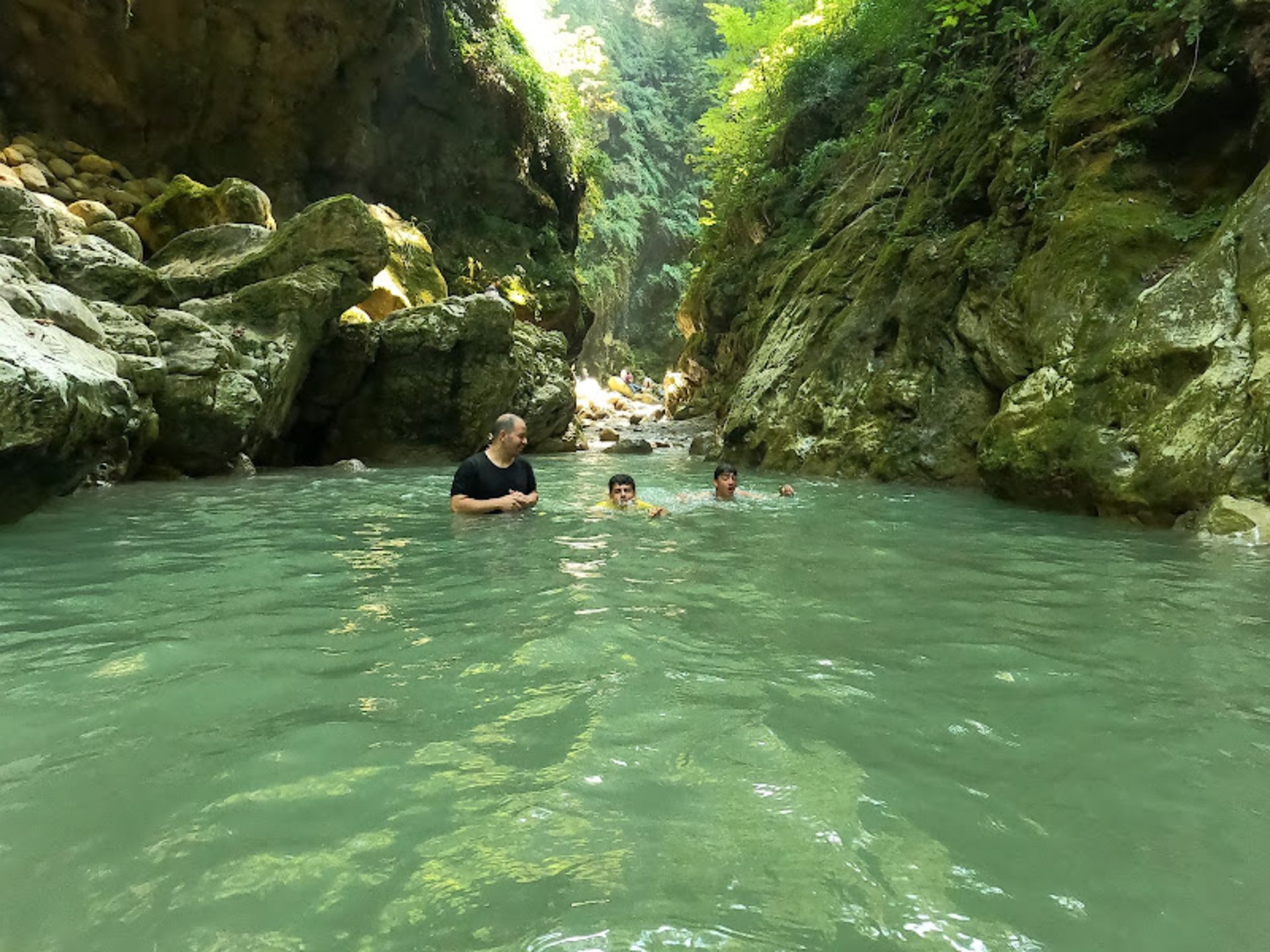 Swimming of Tourists in Noshahr Strait