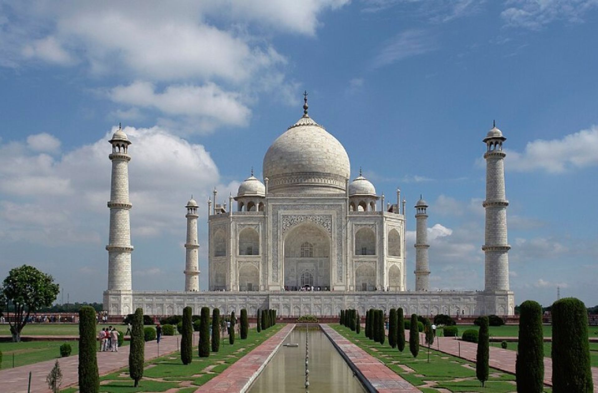 White building of the crown of Indian Mahal on the day