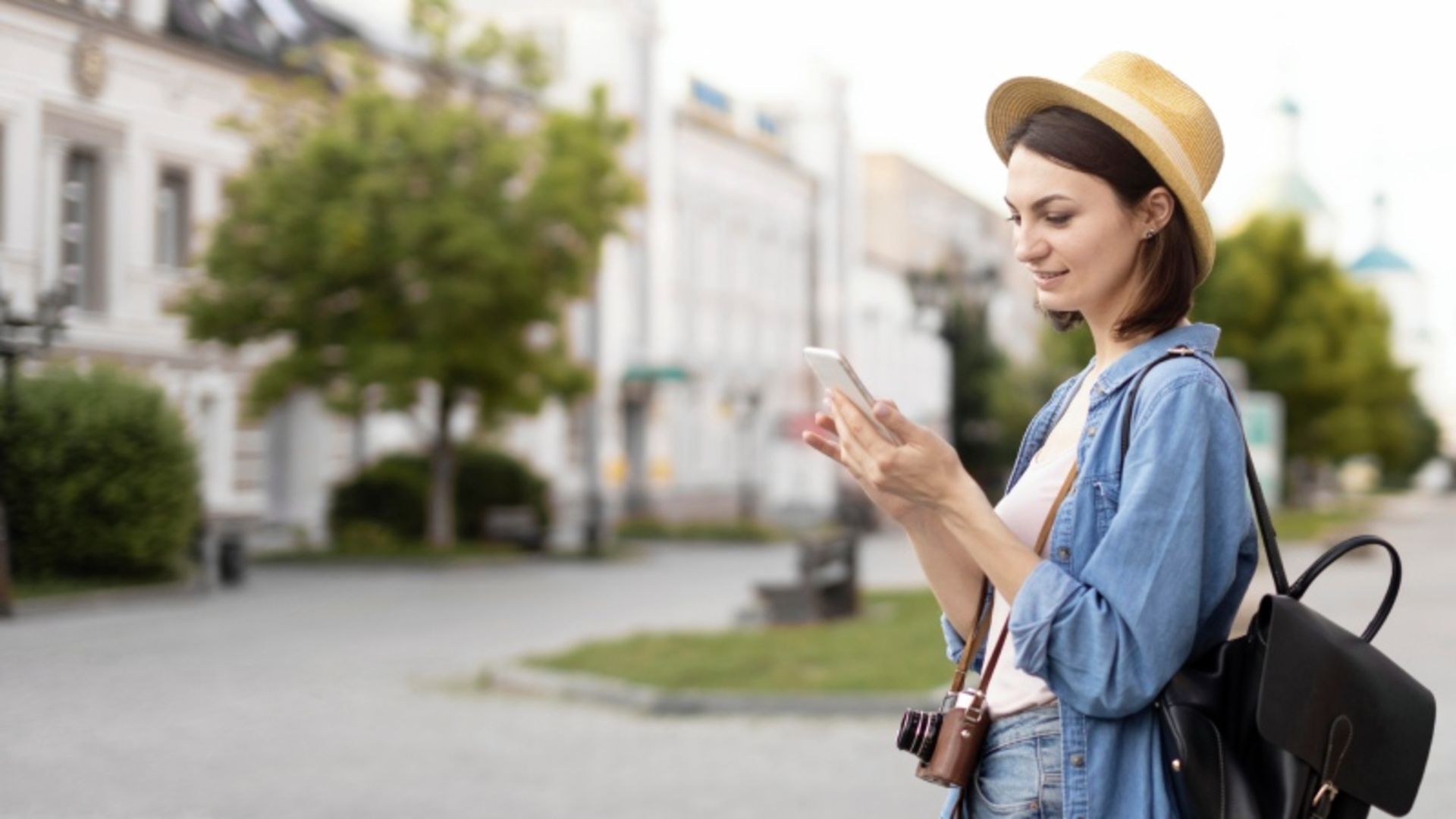 A girl using the cell phone