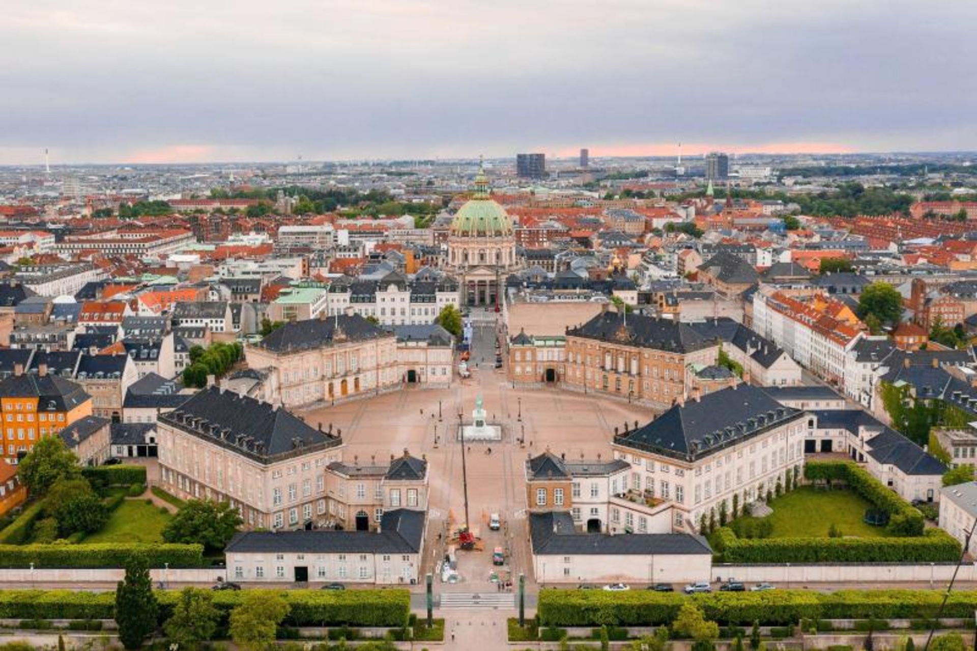 Aerial photo of the urban area in Denmark