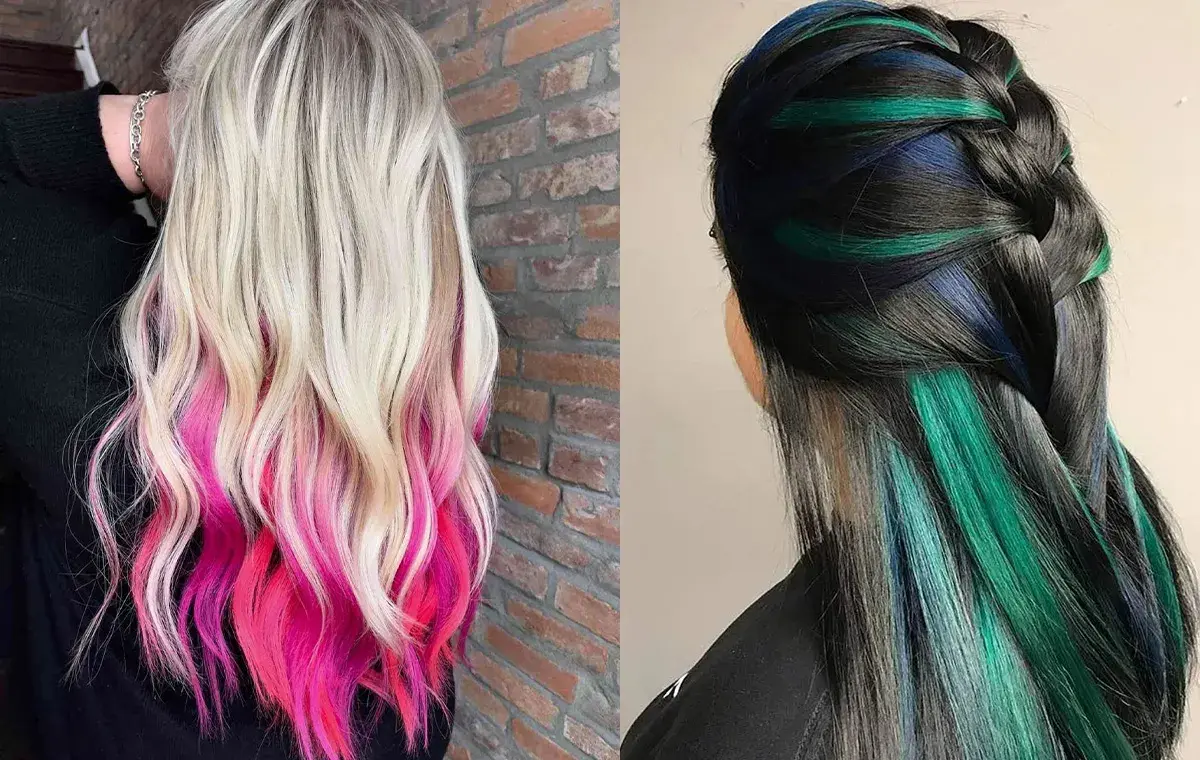 Peek-A-BOO / HIDDEN HIGHLIGHTS, including the most beautiful faasy hair color highlight model