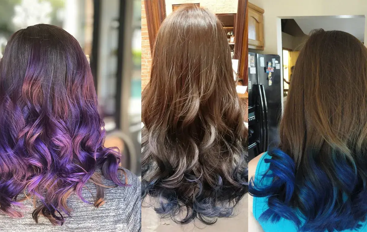 Purple amber to blue at the end of the hair is part of the fancy color model of the hair