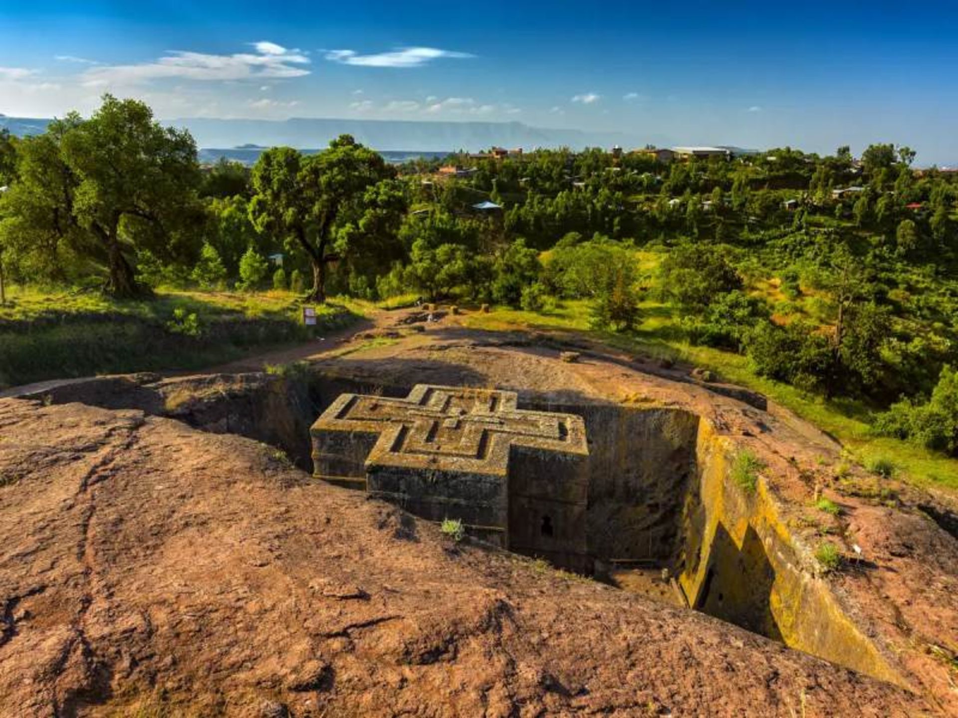 Exterior of Lalibla churches in nature