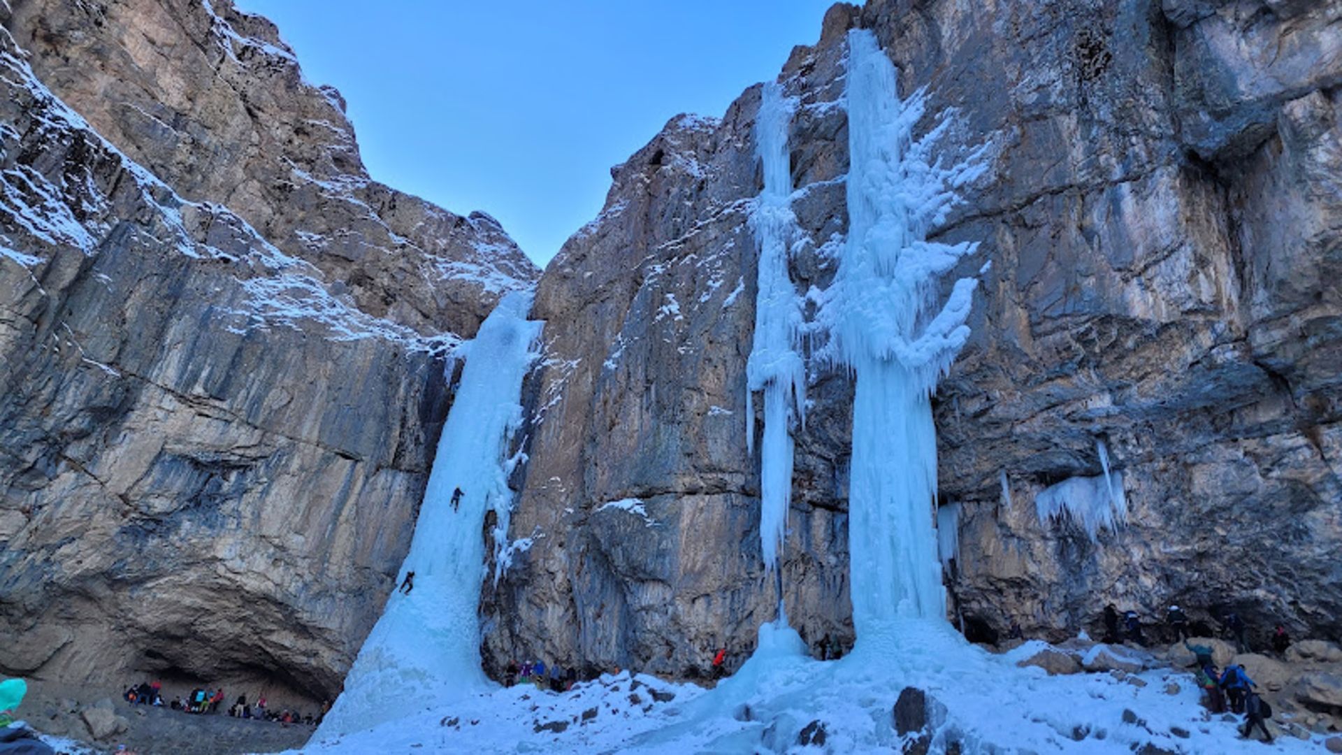 Iced waterfall in the wier season