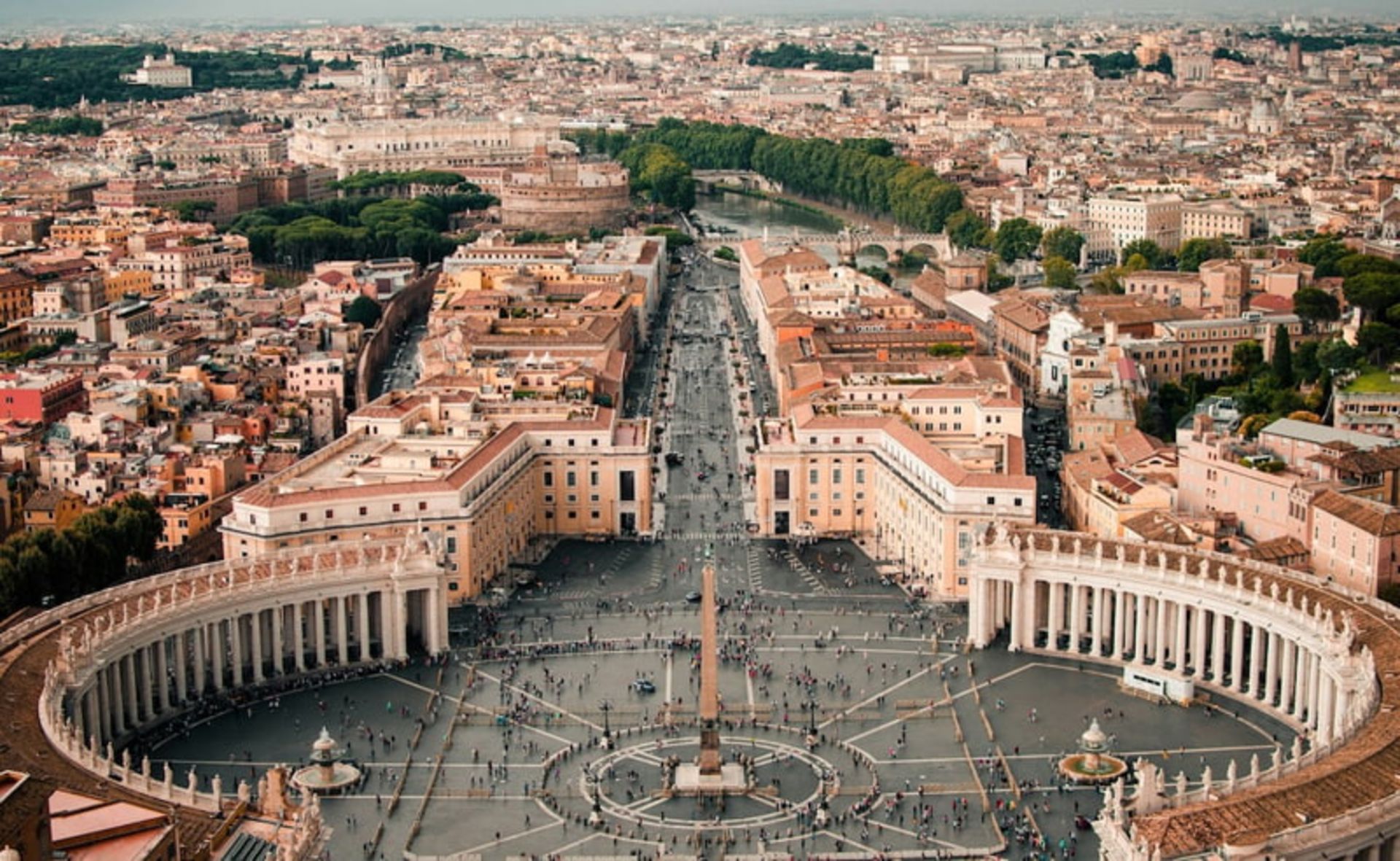 Aerial Photo of a Big Square in Italy
