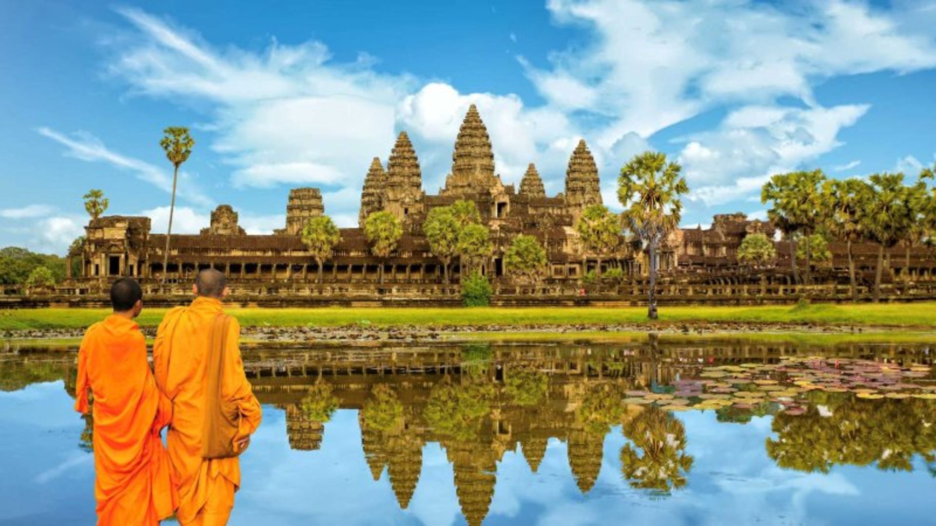Reflection of the image of the Angkor Wat Temple