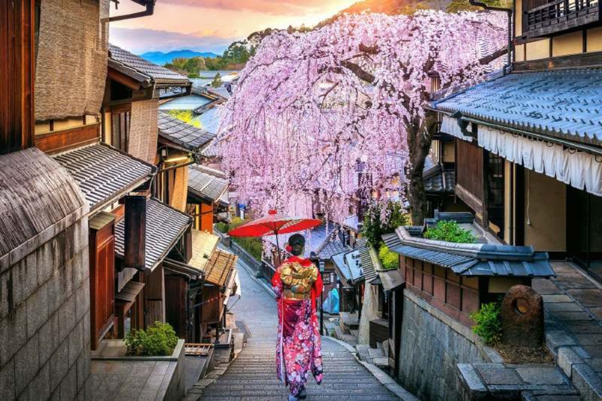 Japanese woman in traditional dres