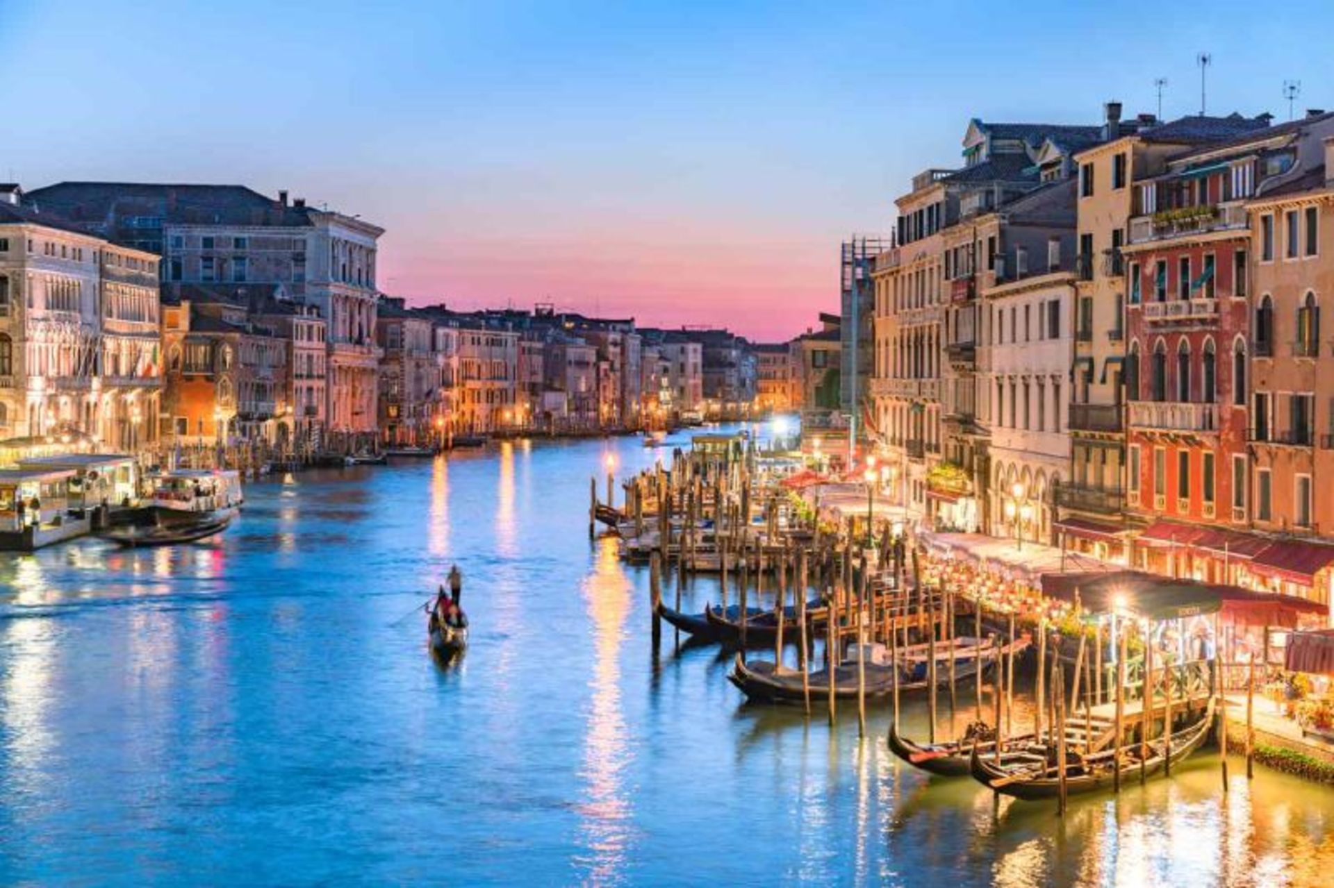 Venice Blue Canal in the middle of the buildings