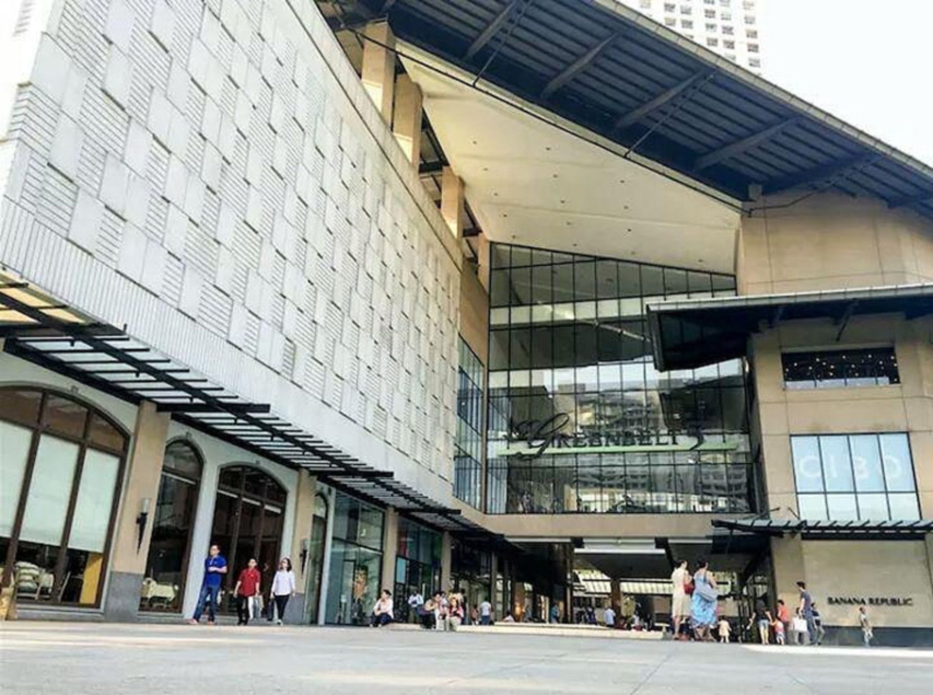 People in the modern site of the Green Belt Shopping Ceer in Makati
