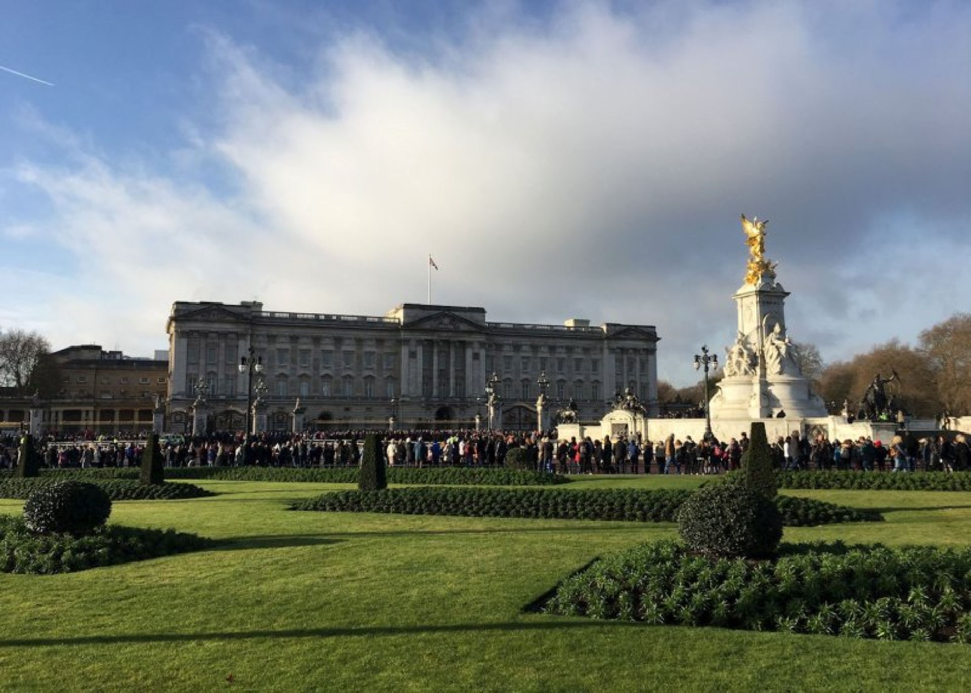 Green area of the Buckingham Palace 