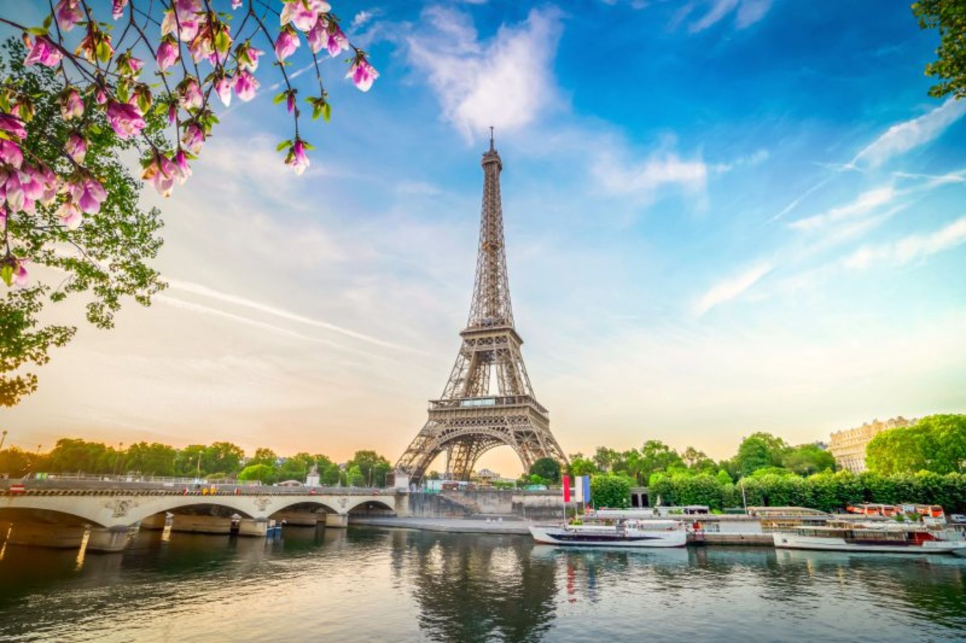 Eiffel Tower on the side of the river
