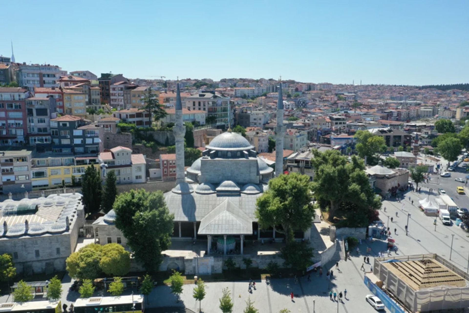 Aerial photo from the erance of Mehrimah Sultan Mosque