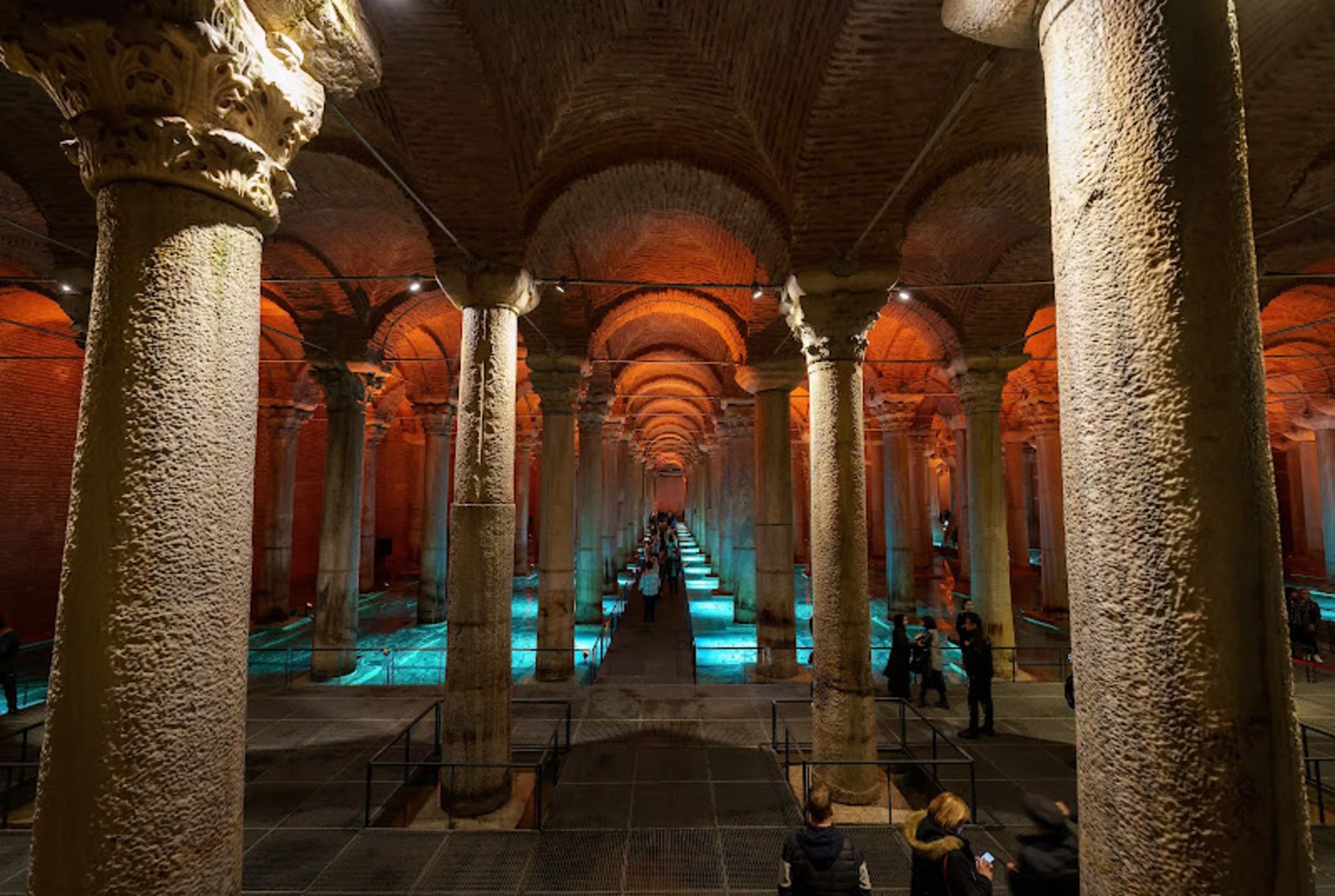 Basilica Cystrin Water Columns and Ceiling